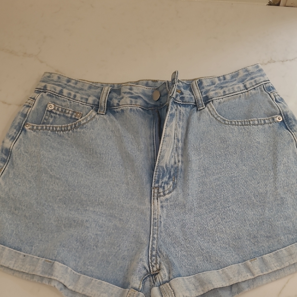 SHEIN Blue Jean Shorts High-Waisted Light Wash
